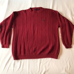 IZOD Men's Red Crewneck Ribbed Sweater, XL